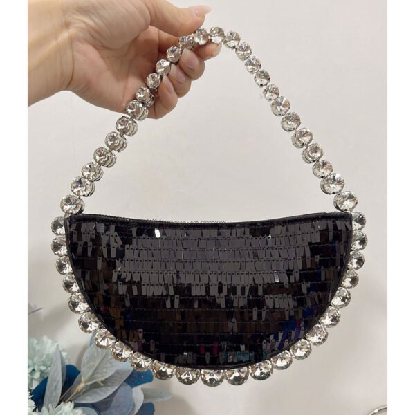 Women’s Rhinestone Shoulder Tote  – Stylish Sparkly Handbag for Party - Image 2