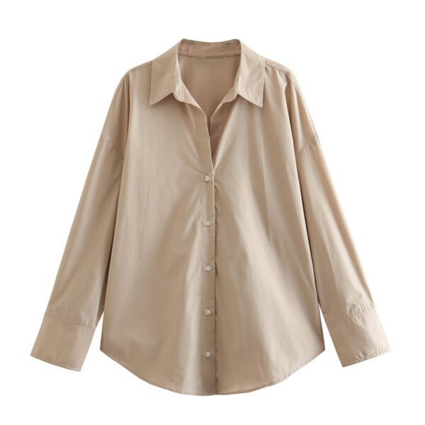 Autumn Women’s Printed Silk Satin Drape Shirt - Image 8