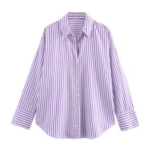 Printed Silk Satin Drape Shirt