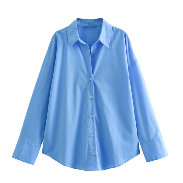 Autumn Women’s Printed Silk Satin Drape Shirt - Image 4