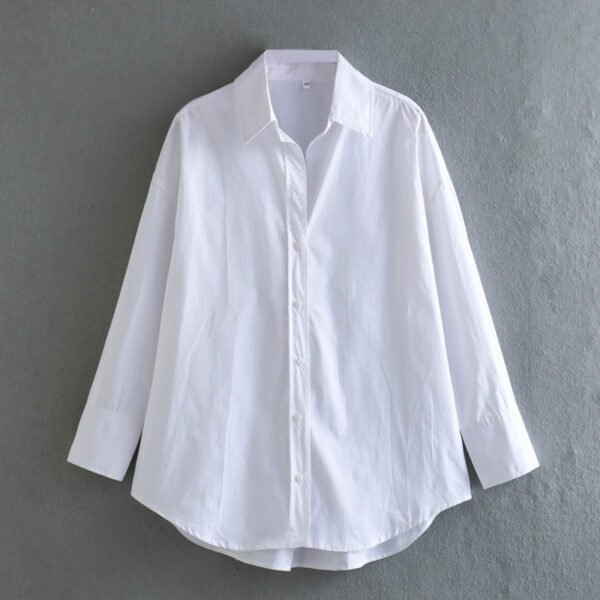 Autumn Women’s Printed Silk Satin Drape Shirt - Image 7