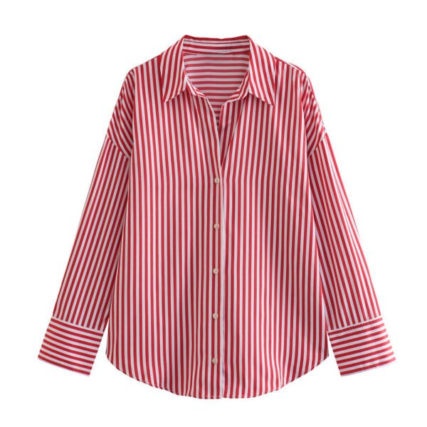 Autumn Women’s Printed Silk Satin Drape Shirt - Image 3