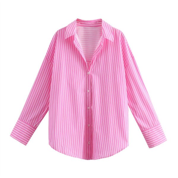 Autumn Women’s Printed Silk Satin Drape Shirt - Image 9