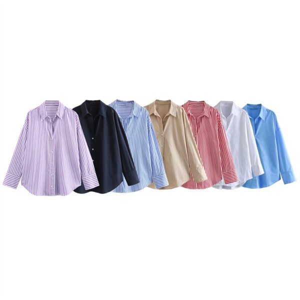 Autumn Women’s Printed Silk Satin Drape Shirt - Image 10