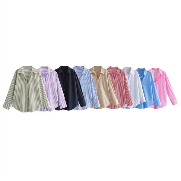 Autumn Women’s Printed Silk Satin Drape Shirt - Image 6