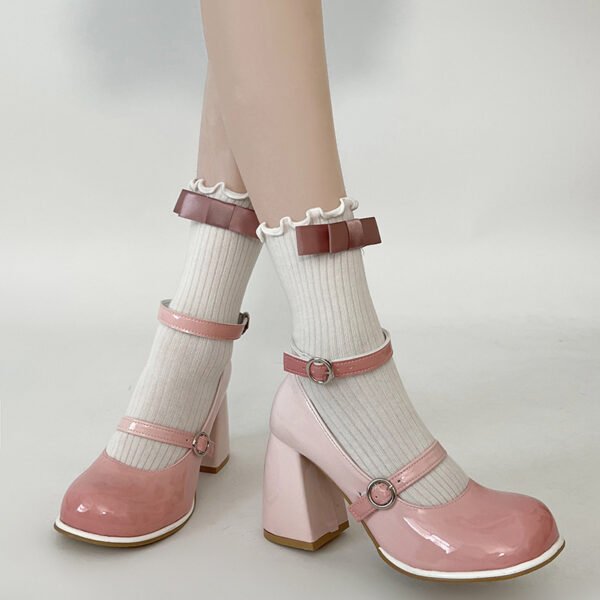 Women’s Retro Chunky Heel Pumps – Easy Matching Small Block High Heels - Image 6