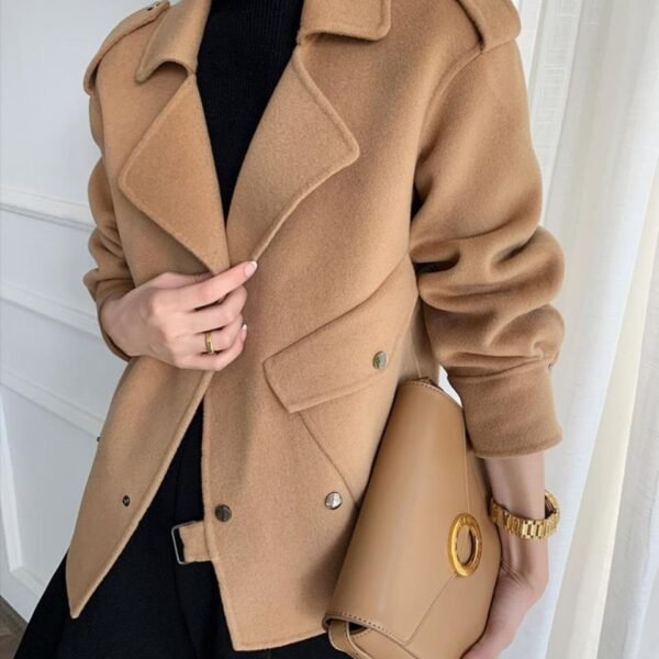 Korean Style Double-Faced Cashmere Coat – Elegant Woolen Women’s Winter Coat - Image 6