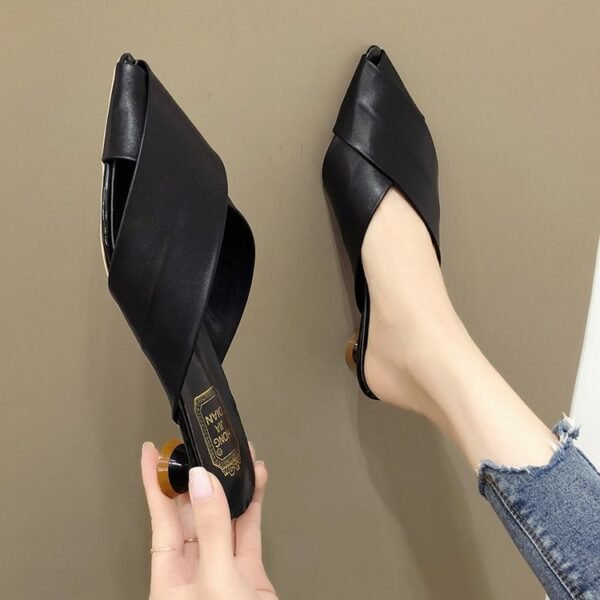 Baotou Half Slippers – Women’s Personalized Low-Heel Slip-on Sandals - Image 3