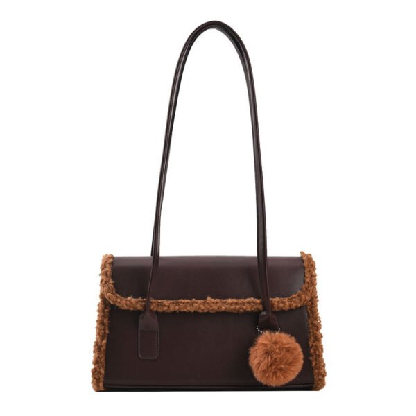 Fashion Solid Color Small Square Bag Pendant With Plush Edges - Image 2