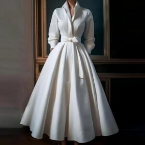 Simple Stand Collar Dress