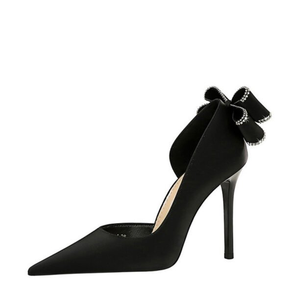 Sexy Low-Cut Pointed Toe Rhinestone Stiletto Heel High Heels for Women - Image 5