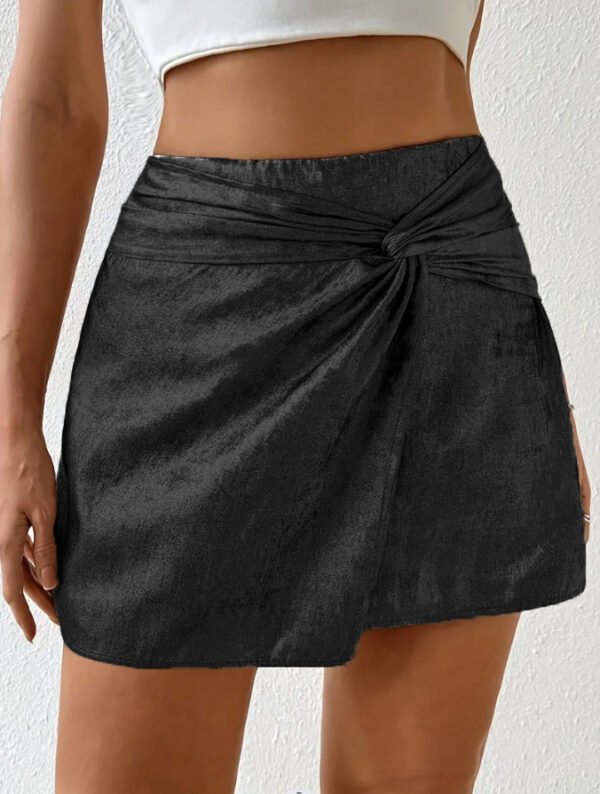 High Waist Twisted Mini Skirt for Women – Trendy Bodycon Hip Skirt - Image 4