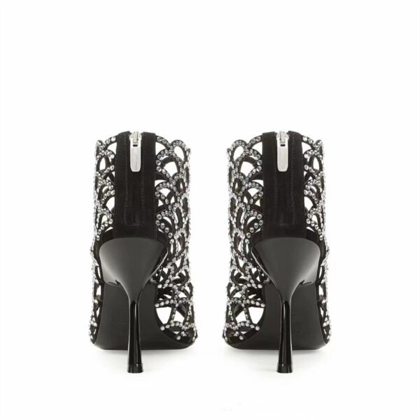 Women's Peep Toe Rhinestone Hollow High Heels - Image 7