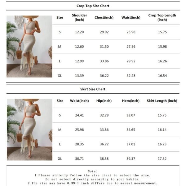 Women’s 2 Piece Skirt Set – Sleeveless Crop Top & High-Waist Bodycon Skirt - Image 5