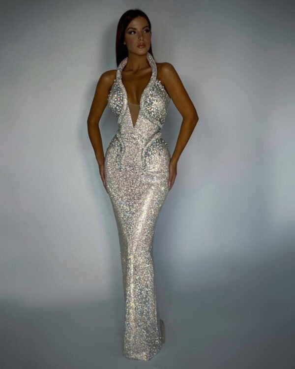 Sexy Sequined Banquet Sheath Evening Dress with Elegant Trailing Hem - Image 6