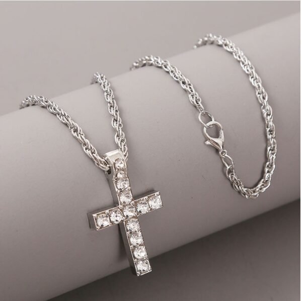 Cross Pendant Necklace – Punk Hip-Hop Rope Chain Jewelry - Image 3