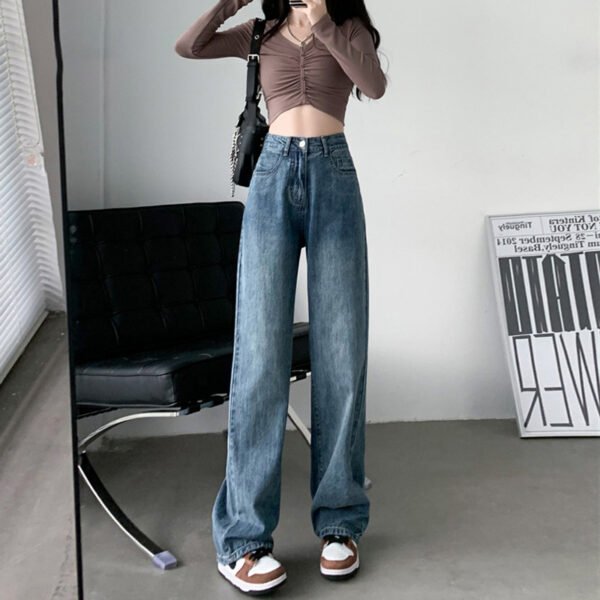 Women’s Plus Size Draping Leg Jeans – Wide Effect Mop Trousers - Image 5