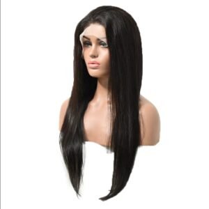 high-quality human hair straight clear lace front wig