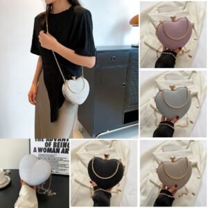 Luxury Heart Shape Evening Clutch Bag