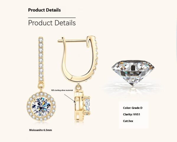 Light Luxury Diamond Earrings – High-End Special Design Women’s Jewelry - Image 4