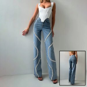 Rhinestone Denim Jeans