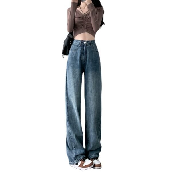 Women’s Plus Size Draping Leg Jeans – Wide Effect Mop Trousers - Image 3