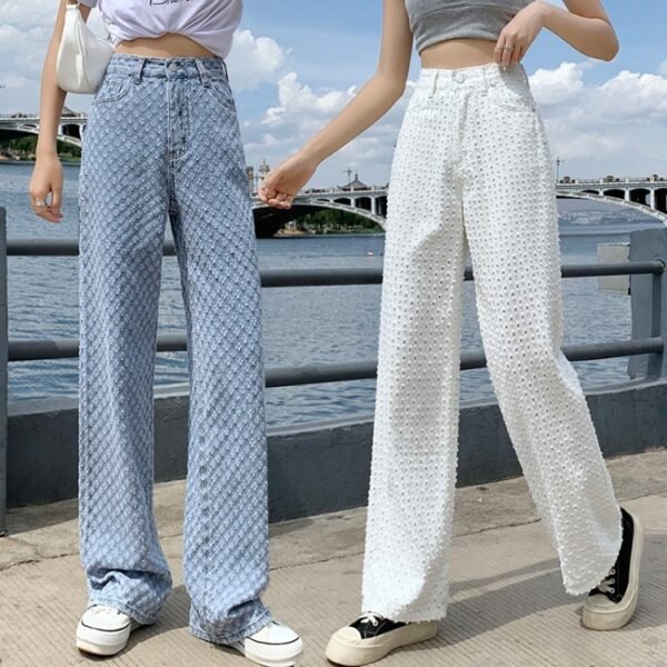 Loose Straight Leg Trousers – Women’s Wide Leg Mopping Pants - Image 2