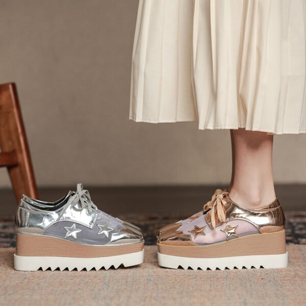 Women’s Mesh Platform Shoes – Breathable Hollow Wedge Heels - Image 3