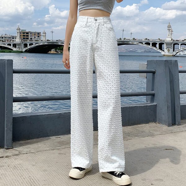 Loose Straight Leg Trousers – Women’s Wide Leg Mopping Pants - Image 5