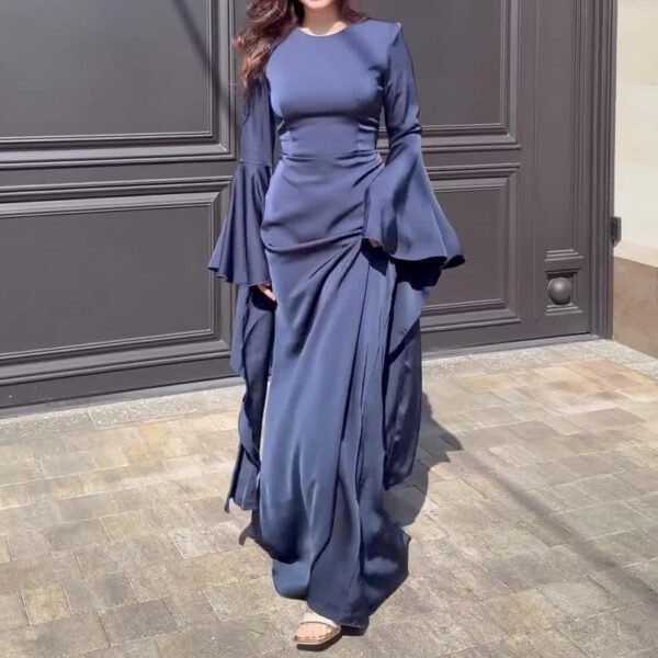 Dubai Robe Slim Fit Slimming Waist-tight Temperament Dress for Women - Image 7