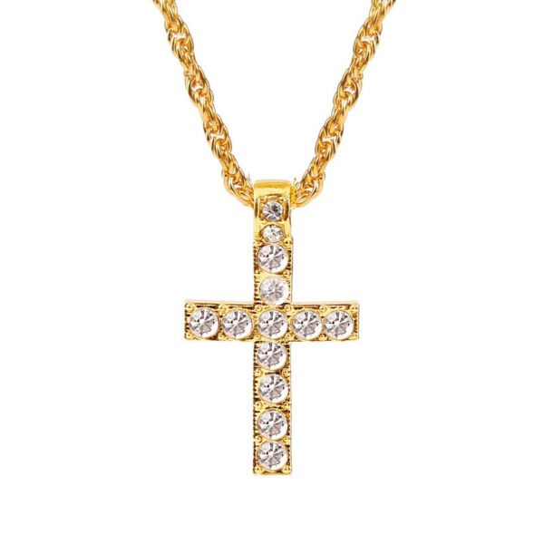 Cross Pendant Necklace – Punk Hip-Hop Rope Chain Jewelry - Image 4
