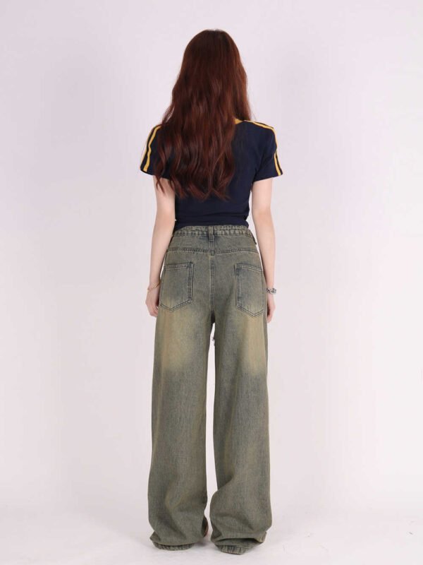 Retro Tattered Love Wide-Leg Jeans – Vintage Distressed - Image 4