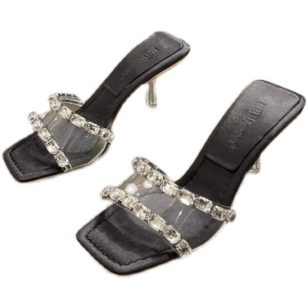 Women's Rhinestone Strap Sheer High Heel Sandals - Image 4