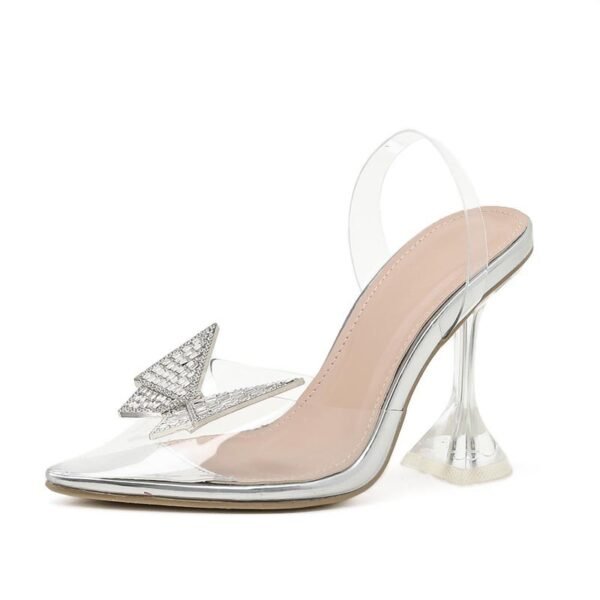 Transparent High Heel Sandals with Rhinestone Butterfly Wings – Elegant Party Heels - Image 2