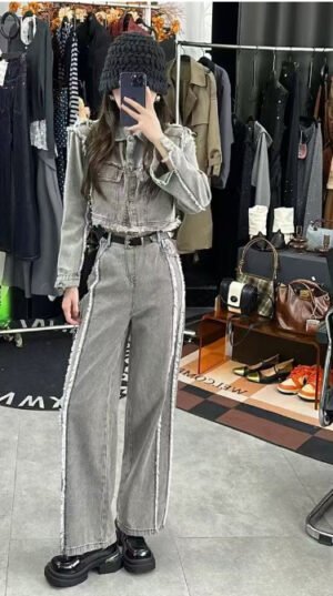 Hemp Rope Tassel Loose Jeans