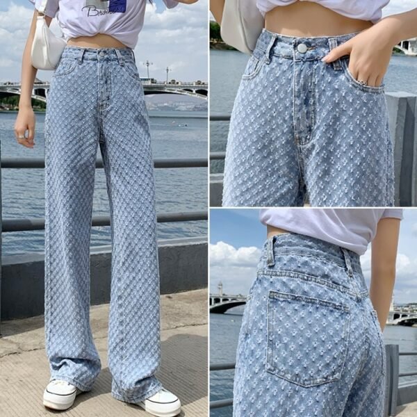 Loose Straight Leg Trousers – Women’s Wide Leg Mopping Pants - Image 4