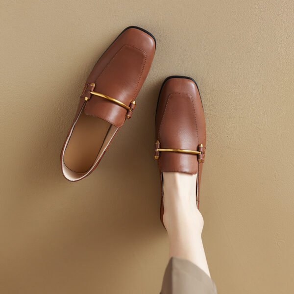 Chic Square-Toe Thick Heel Shoes for Women - Image 2