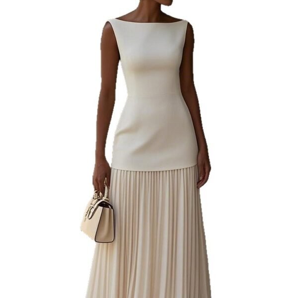 Sleeveless Slim Knit Dress for Women – Solid Color Bodycon Vest Style - Image 4