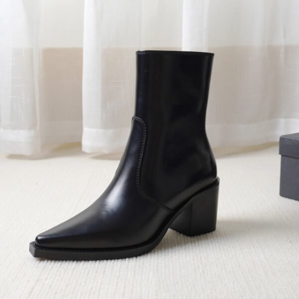 Women’s Genuine Leather Chunky Heel Martin Boots – Autumn & Winter Ankle Style - Image 2