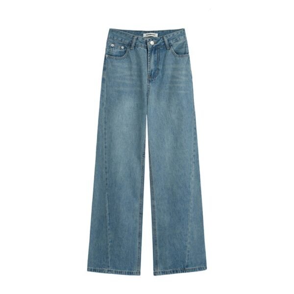 Women’s Retro Patchwork Wide-Leg Jeans – High Waist Cropped Fit - Image 10