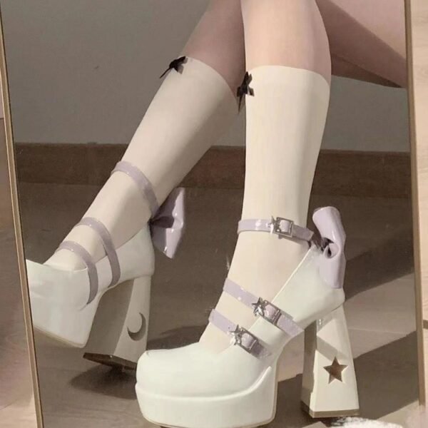 Square Toe Hollow Slip-On Flats with Buckle - Image 7