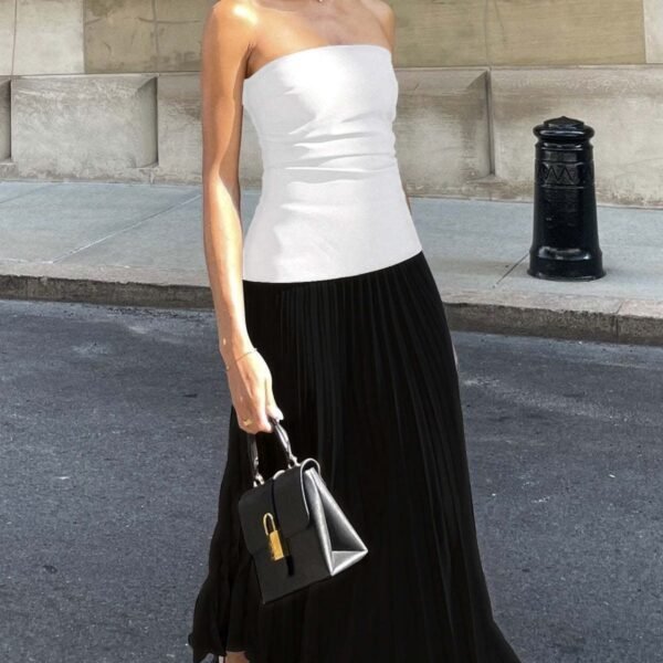 Elegant Slim-Fit Tube Top Long Dress