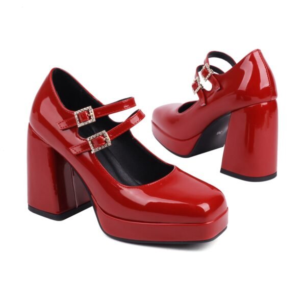 Square Toe Mary Jane Shoes for Women – Trendy Low Heels - Image 3