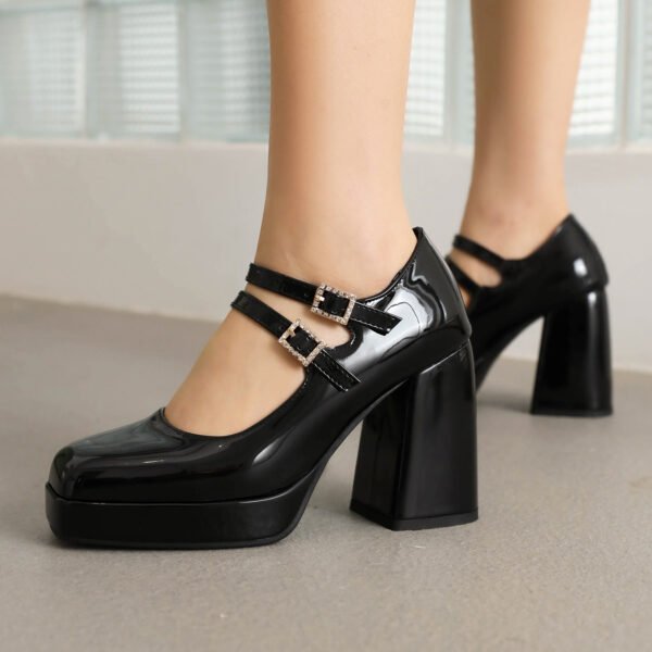 Square Toe Mary Jane Shoes for Women – Trendy Low Heels - Image 7
