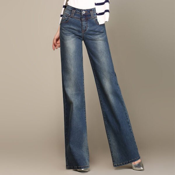 Wide-Leg Straight Denim Jeans for Women – Effortless Spring & Fall Vibes - Image 2