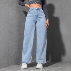Loose Wide-Leg Straight Jeans for Women