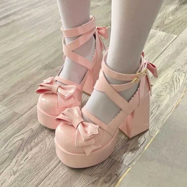 Mary Jane Chunky Heel High Heels – Cute Round Toe Shoes for Women - Image 10
