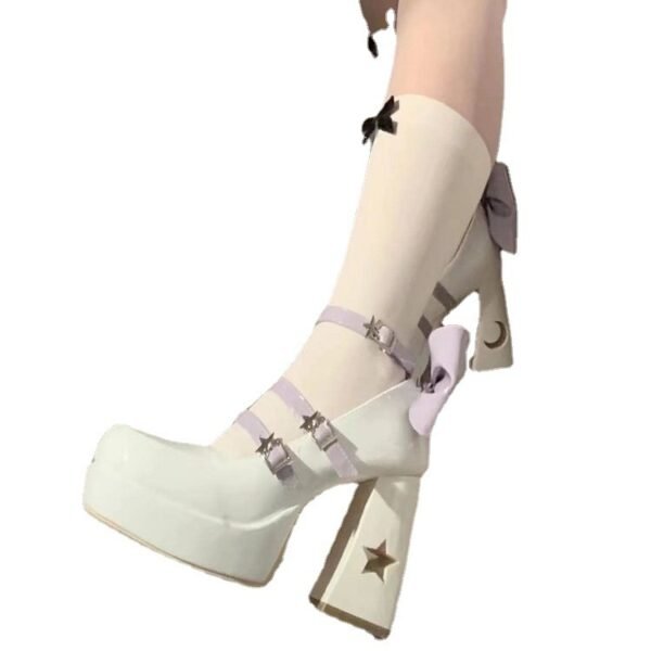 Square Toe Hollow Slip-On Flats with Buckle - Image 5
