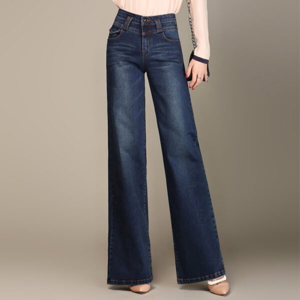 Wide-Leg Straight Denim Jeans