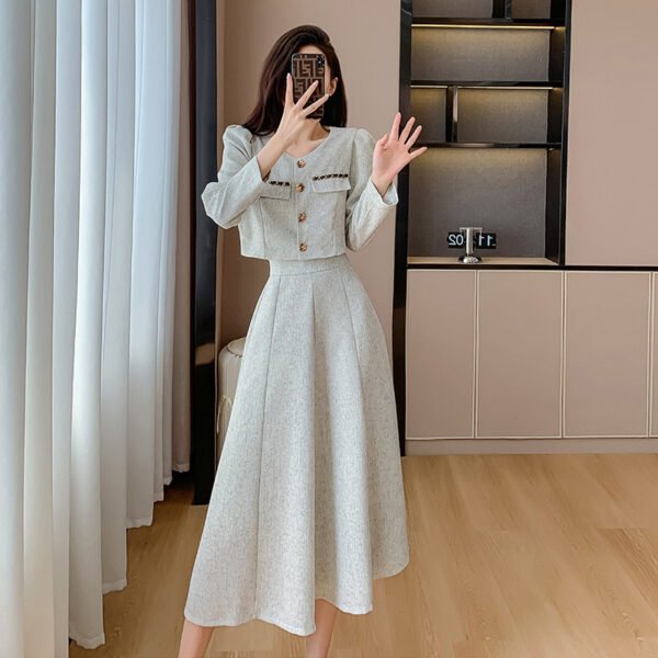 Spring Two-Piece Skirt Suit – Short Blazer & Mini Skirt Set - Image 3
